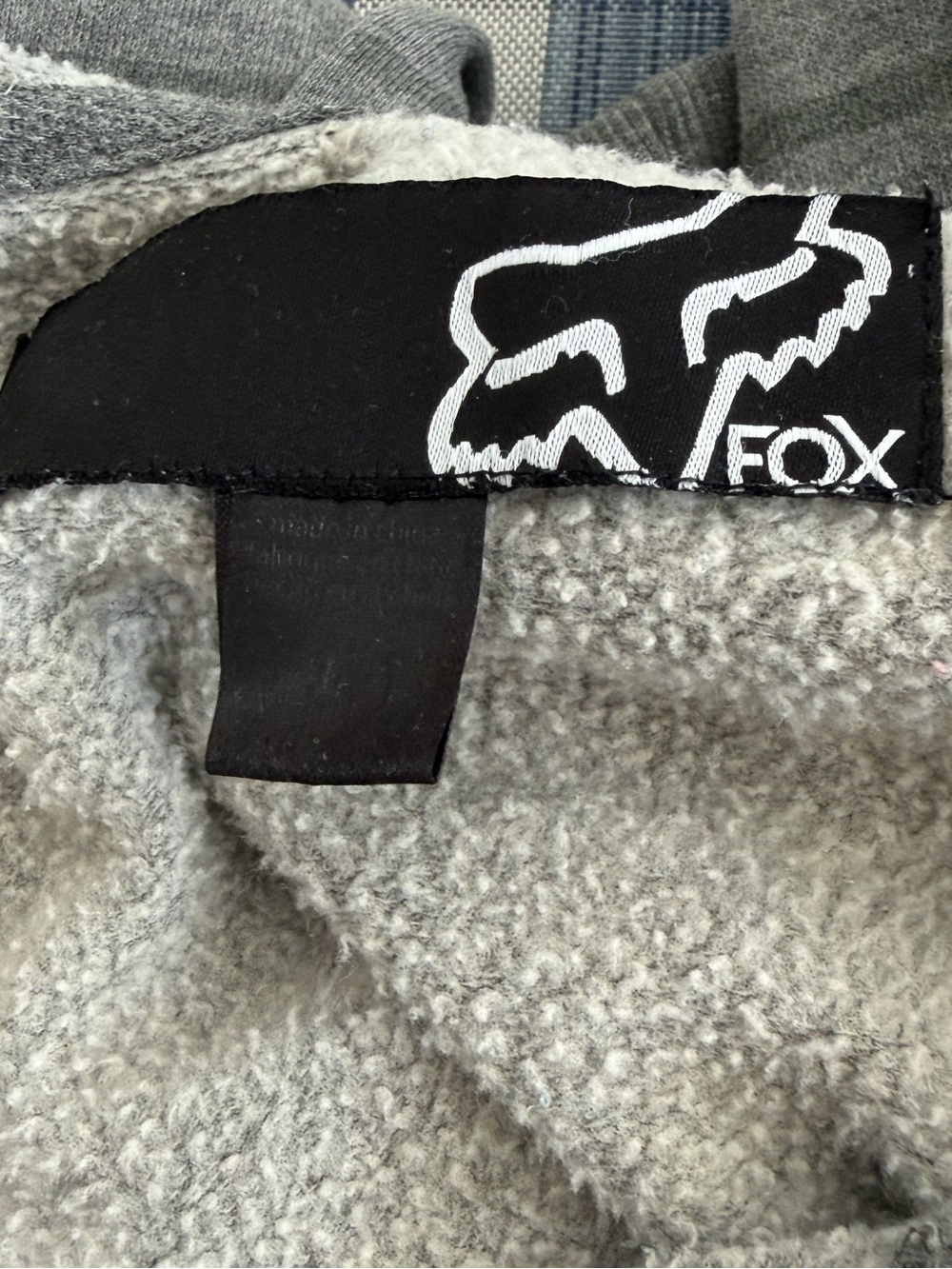 Rare Fox Gray Striped Hoodie with Bird & Floral Sleeve Print - Picture 6 of 7